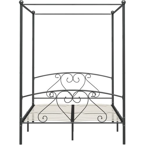 Okvir za krevet s nadstrešnicom sivi metalni 160 x 200 cm slika 15