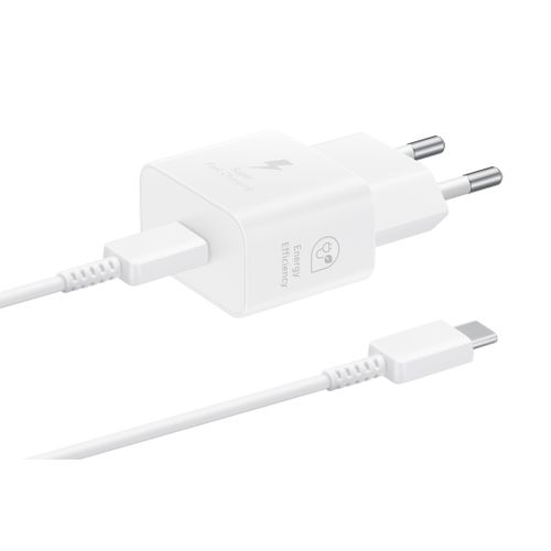 Samsung kućni punjač USB-C s kabelom C-C 25W, white slika 1