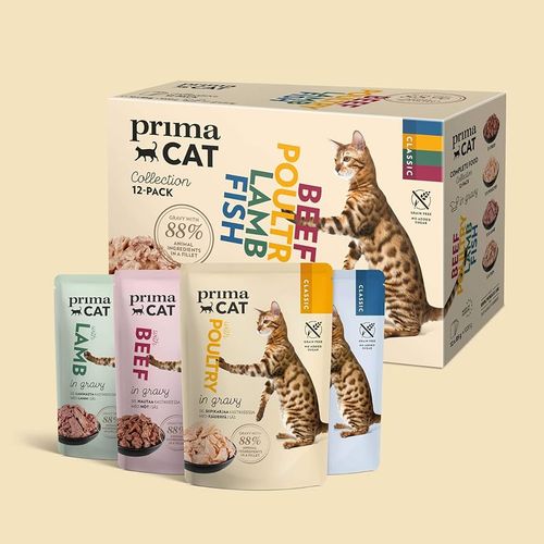 PrimaCat Multipack Govedina, Živina, Riba i Jagnjetina 12x85 g slika 1