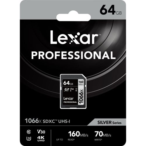 Lexar SD 64GB 1066x SDXC UHS-I cards, 160MB/s read 70MB/s write C10 V30 U3 slika 2