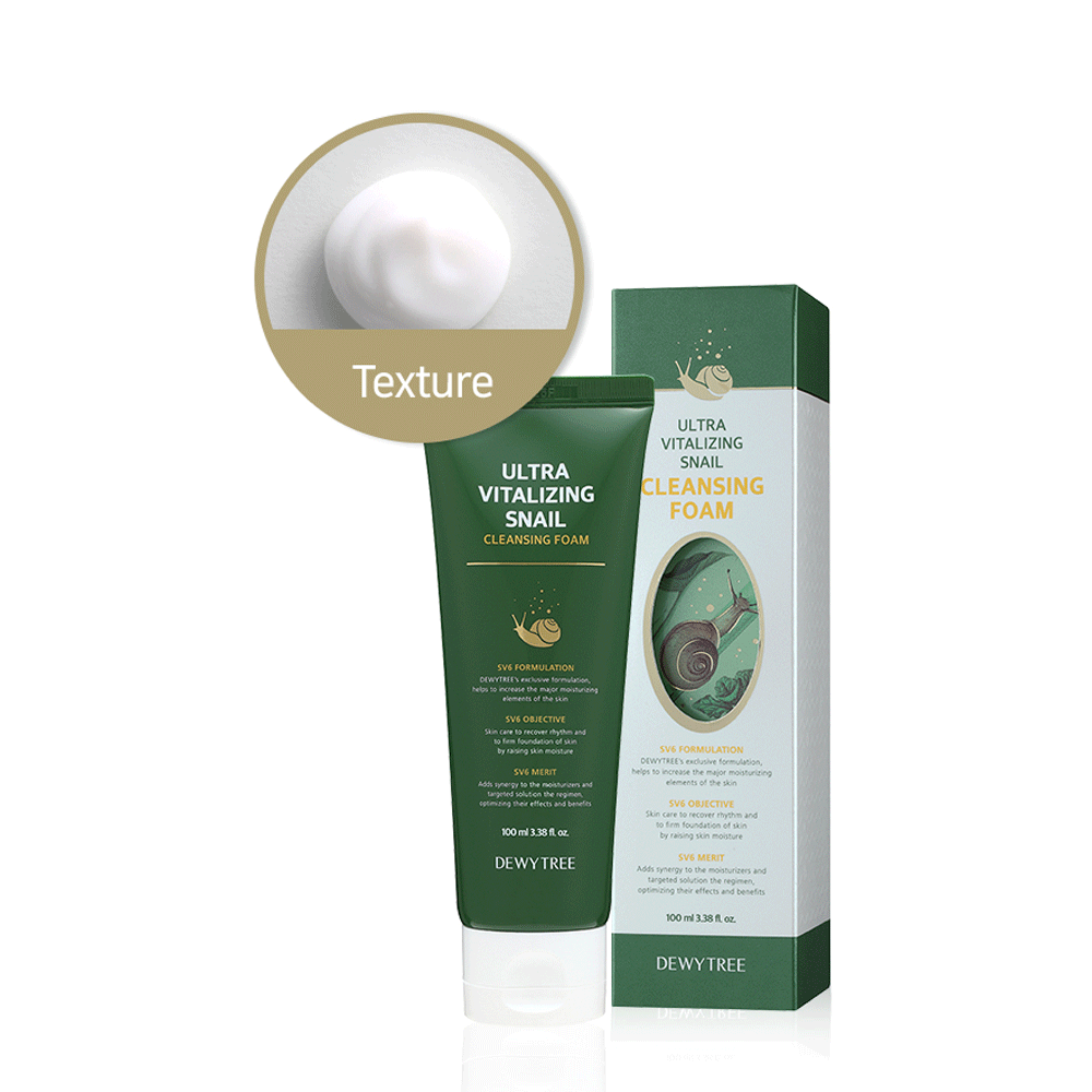 Dewytree Ultra Vitalizing Snail Cleansing Foam ultra vitalizirajuća pena za čišćenje lica na bazi filtrata sluzi puža, antirid slika 3