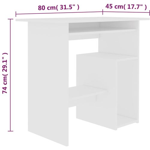 Radni stol bijeli 80 x 45 x 74 cm od iverice slika 23