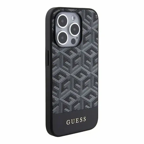 Original GUESS Hardcase GUHMP15LHGCFSEK Case za iPhone 15 PRO (Magsafe GCUBE Stripes / crna) slika 5