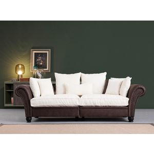 Lawrence Lounge - Smeđa, Bijela Trokrvna Sofa