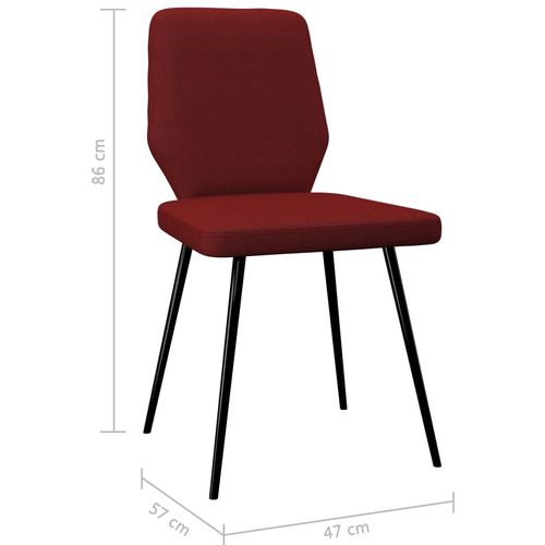 Blagovaonske stolice od tkanine 6 kom crvena boja vina slika 27