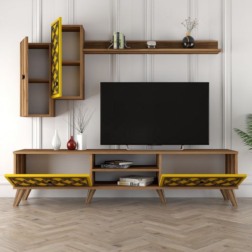 Woody Fashion TV jedinica, Class S - Walnut, Yellow slika 3