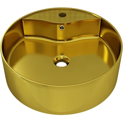 Umivaonik sa zaštitom od prelijevanja 46,5x15,5 cm keramički zlatni slika 2