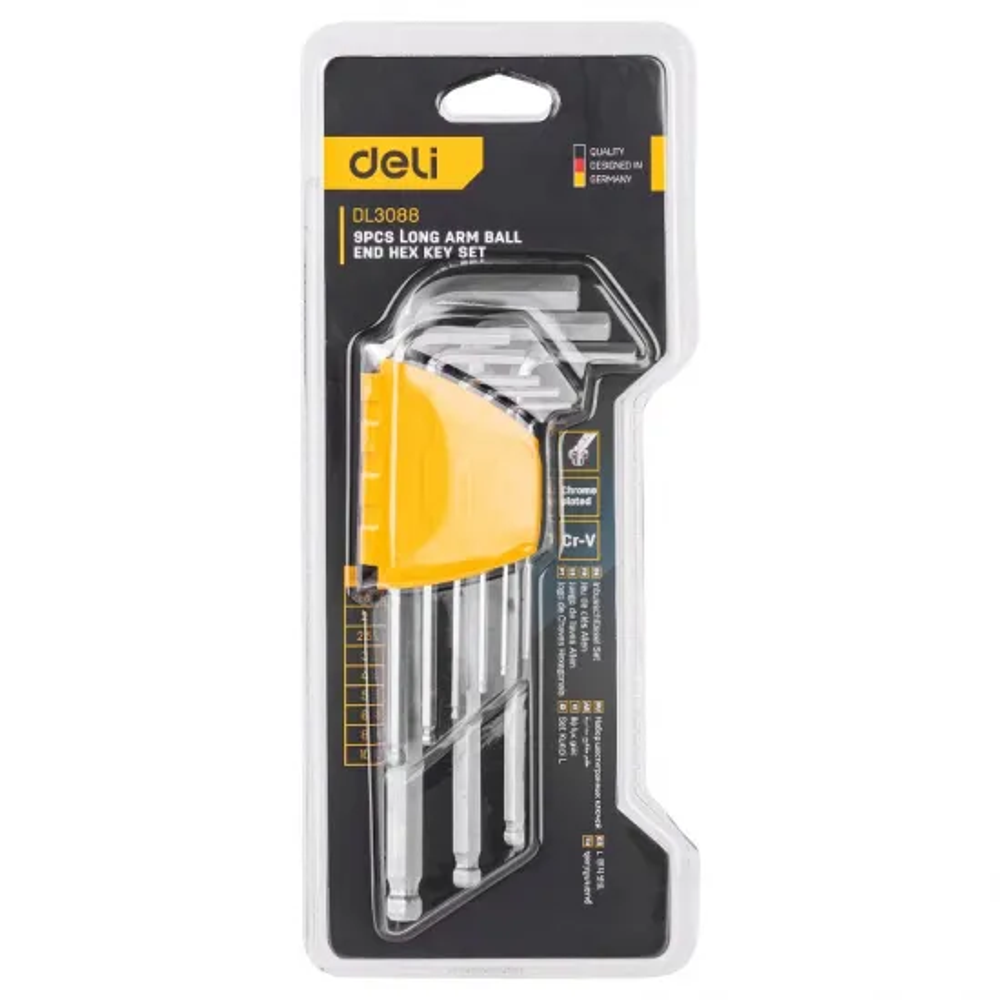 Deli Set dugih imbus ključeva sa kuglicom 1,5-10mm, 9 kom. EDL3088 slika 2
