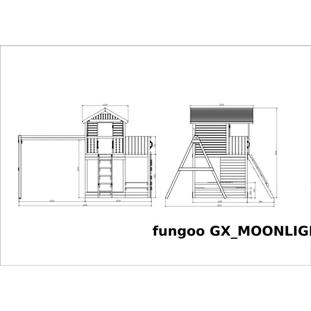 Fungoo Set MOONLIGHT sa toboganom - Drveno dječije igralište slika 7