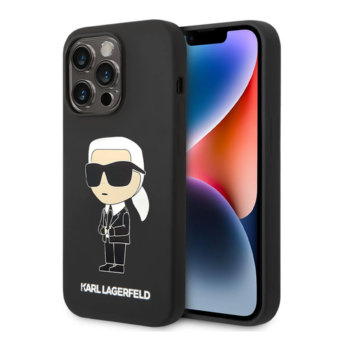 Maska Karl Lagerfeld Hc Silicone NFT Ikonik za iPhone 15 Pro Max 6.7 crna (KLHCP15XSNIKBCK) slika 1