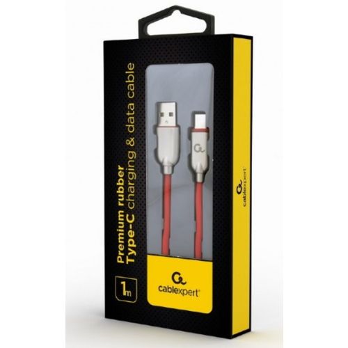 CC-USB2R-AMCM-1M-R Gembird Premium rubber Type-C USB charging and data cable, 1m, red slika 2