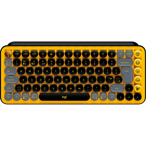 Tipkovnica Logitech POP Keys, bežična, mehanička, žuto/crna slika 1