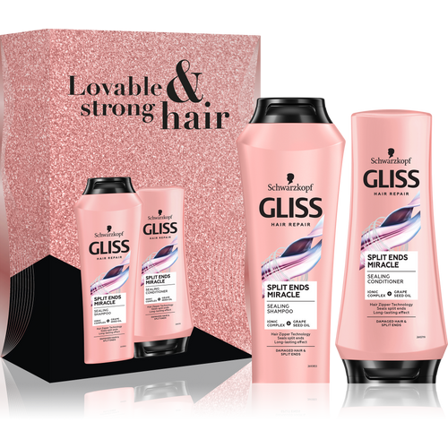 Gliss Split Ends Miracle Poklon paket za kosu Šampon 250 ml + Regenerator 200 ml slika 1