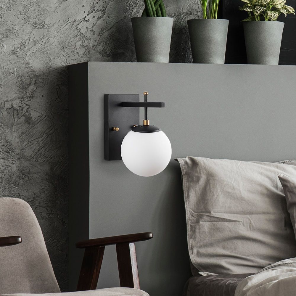 Zahar - 13113 Crna Antikna Bijela Zidna Lampa slika 1