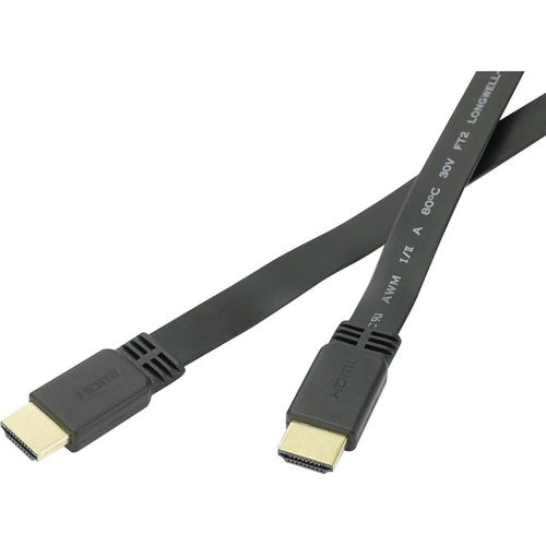 SpeaKa Professional HDMI priključni kabel HDMI A utikač, HDMI A utikač 5.00 m crna SP-7541956 audio povratni kanal (arc), pozlaćeni kontakti, visokofleksibilan, Ultra HD (4K) HDMI HDMI kabel slika 2