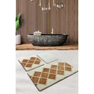 Havana - Beige Multicolor Acrylic Bathmat Set (3 Pieces)