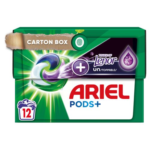 Ariel Kapsule za pranje veša + Touch of Lenor Purple Unstoppables 12 kom, 12 pranja slika 1