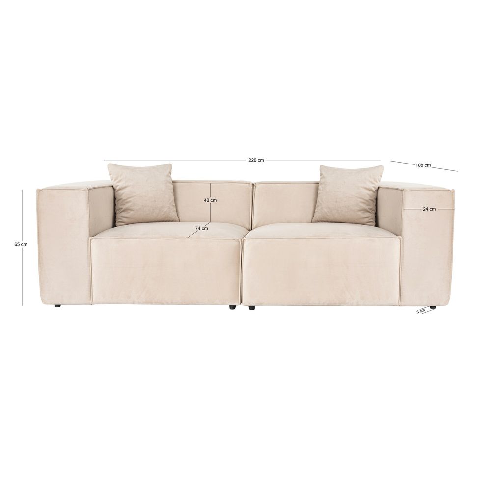 Lora Dvosjed - Krem Dvosjed Sofa slika 9