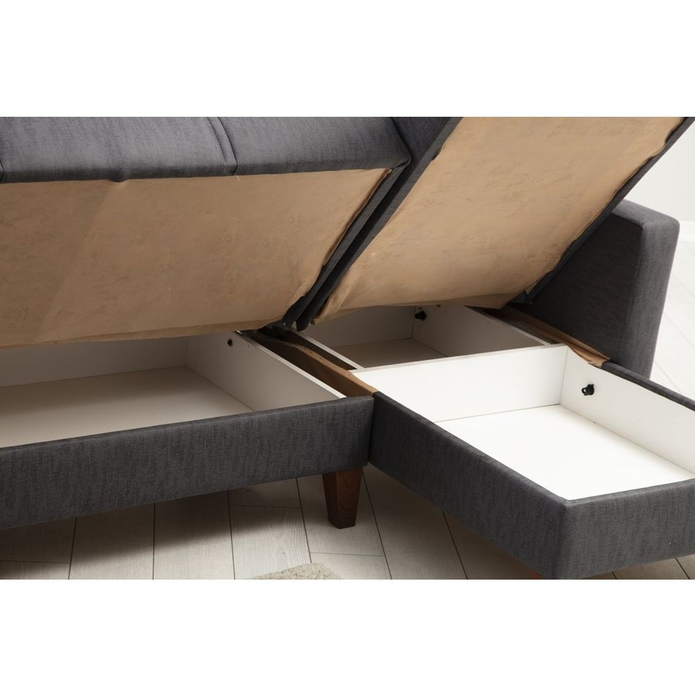 Polya - Tamnosiva Ugaona Sofa na Razvlačenje slika 6