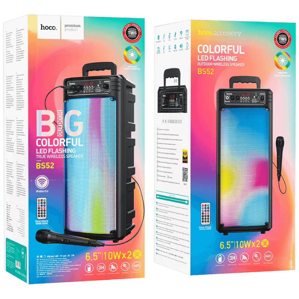 hoco. Zvučnik bežični sa mikrofonom, Bluetooth, 2200 mAh - BS52 Billowing slika 2