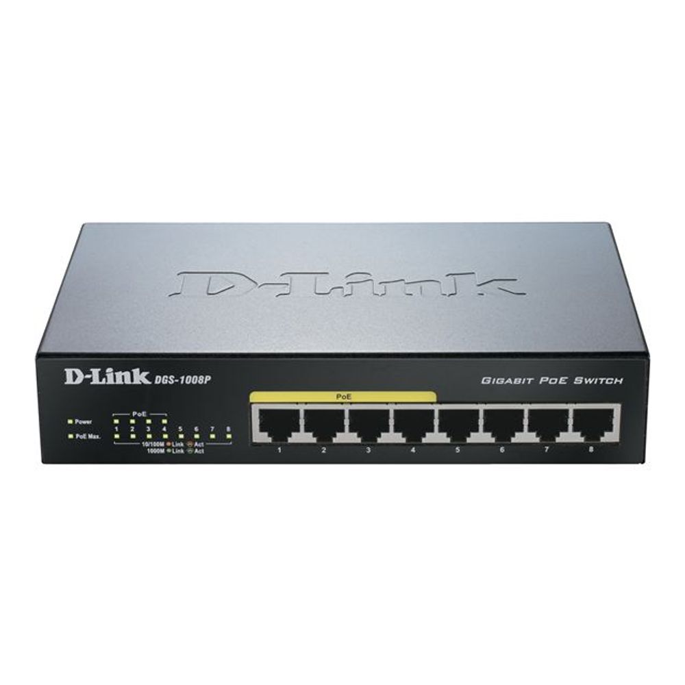 D-Link switch neupravljivi, DGS-1008P/E slika 1