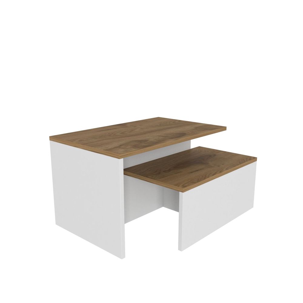 Nesting table Twins - Set od 2 komada u boji hrasta i bijele slika 4