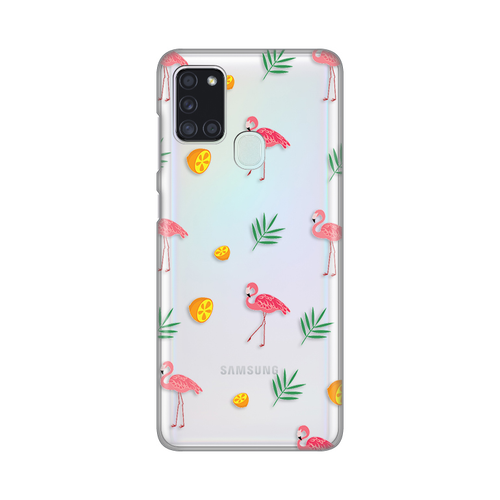 Torbica Silikonska Print Skin za Samsung A217F Galaxy A21s Flamingos slika 1