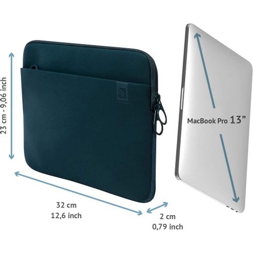 Navlaka za laptop TUCANO Top Neoprene (BFTMB13-B) za laptop 12" i MacBook 13", petrolej plava slika 2