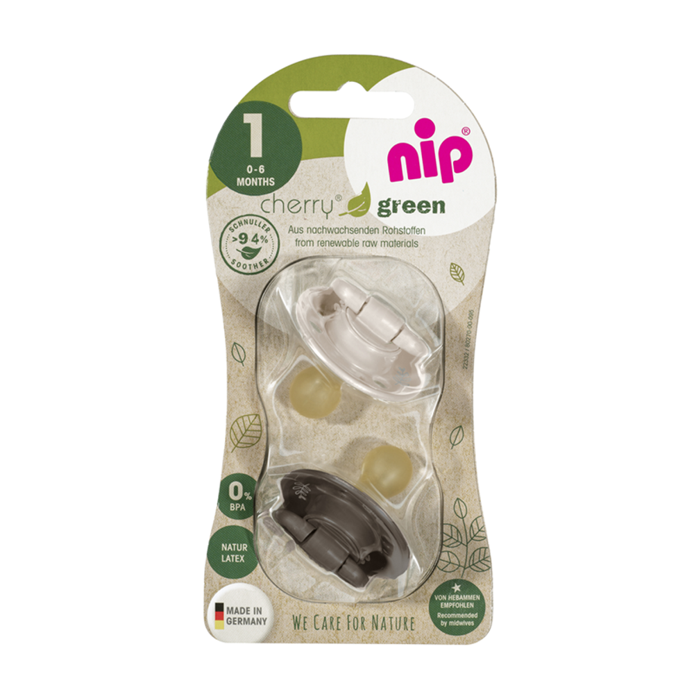 nip® Duda varalica Cherry Green 0-6mj (veličina 1) - Latex, 2kom Bež, Braon slika 4