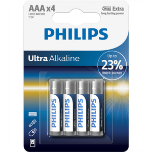 PHILIPS Ultra Alkaline AAA baterije, 4 komada (LR03)