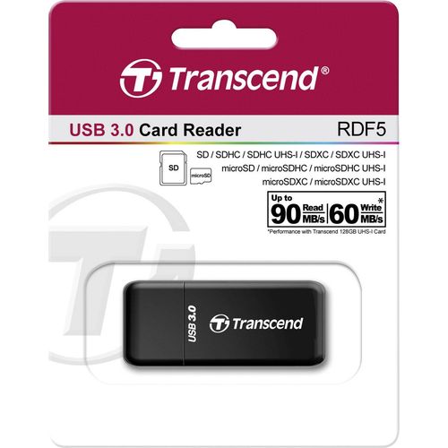 Transcend TS-RDF5K Card reader, Mini F5, USB3.0, SD/MicroSD SDHC/SDXC/UHS-I, Black slika 3