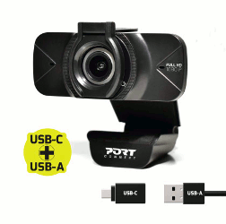 Port Full HD web kamera 1080p, crna s poklopcem slika 1