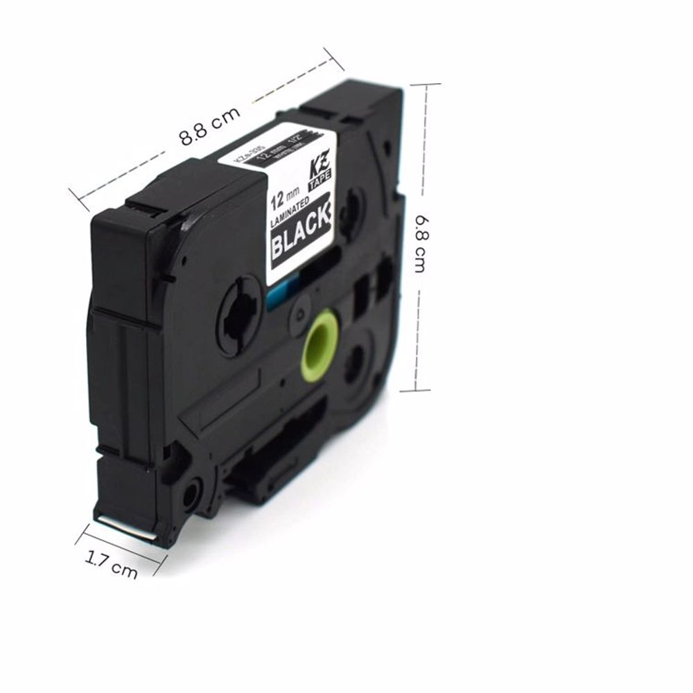 POT  TRAKA TZE335 12mm  bijelo na crno slika 1