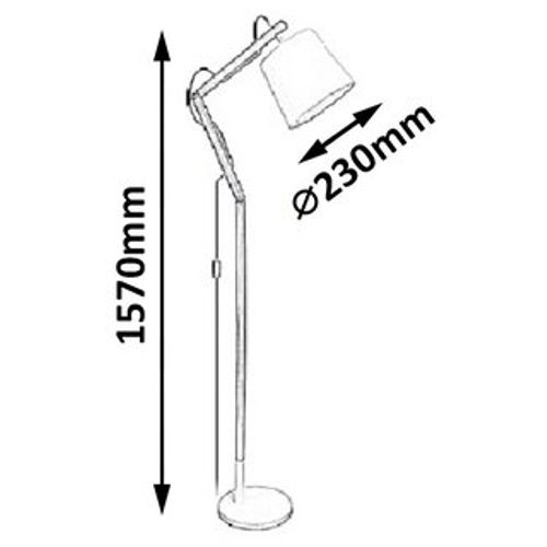 Rabalux Thomas podna lampa E27 60W bela+drvo slika 3