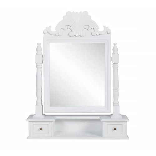 Toaletni stolić s pravokutnim nagibnim ogledalom MDF slika 43