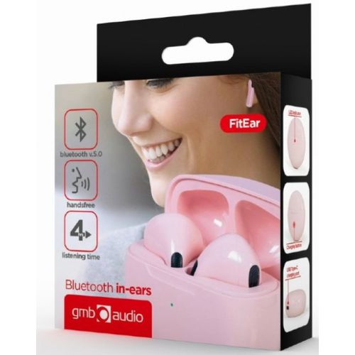 FitEar-X200P Gembird bluetooth V5.0 slusalice, TWS, pink (alt. BHP-PRO 5) FO slika 4