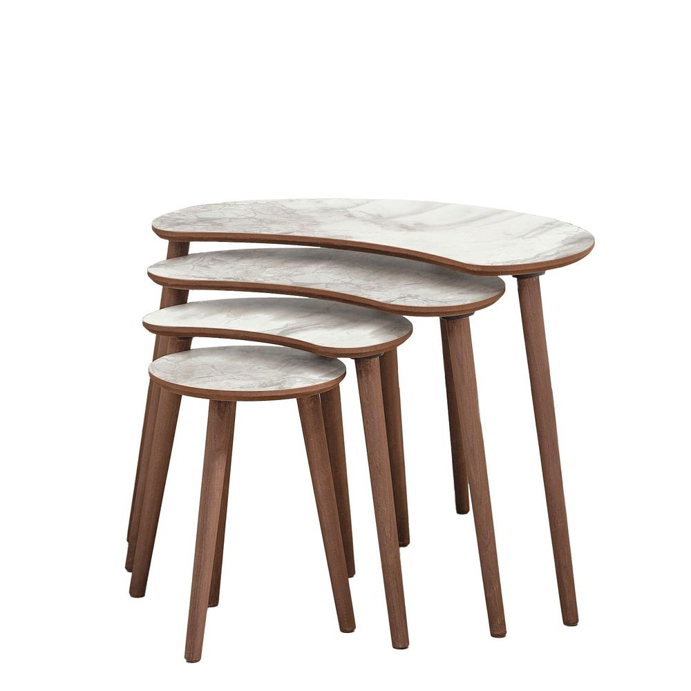 Nesting Table Moon - Set od 4 komada u bijeloj boji slika 5