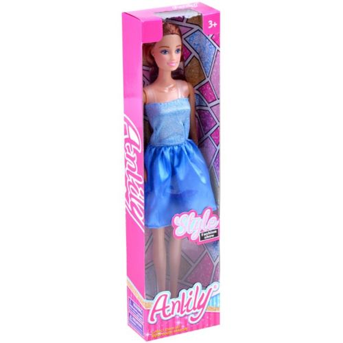 Anlily lutka s dugom kosom u plavoj haljini slika 4