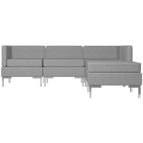 5-dijelni set sofa od tkanine svjetlosivi slika 3