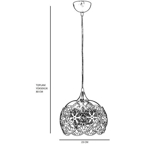 Nevra Büyük Tekli Sarı Bal Camlı Multicolor Chandelier slika 8