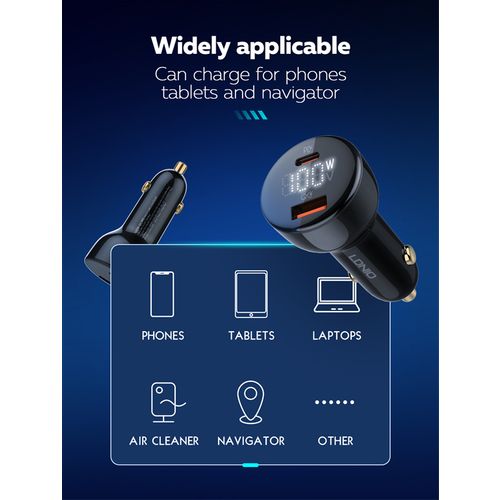 LDNIO CAR CHARGER 2 PORT (1A1C) 100W 5V 3A C101 slika 9