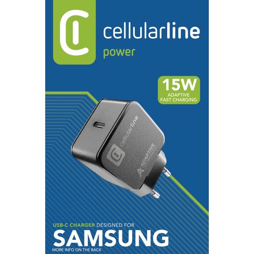 Cellularline kućni punjač Samsung USB-C 15W crni slika 2