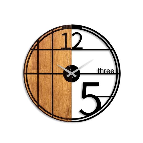 Wallity Ukrasni drveni zidni sat, Wooden Clock - 62 slika 5