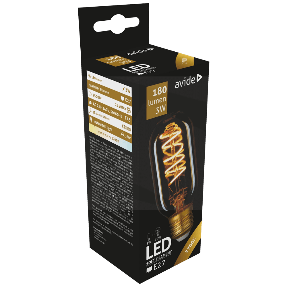 Avide Sijalica, LED 3W, E27, 2700K, 360°, 230V AC - T45 3W E27 slika 2