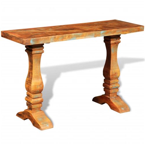 Konzolni stol od masivnog obnovljenog drva slika 38