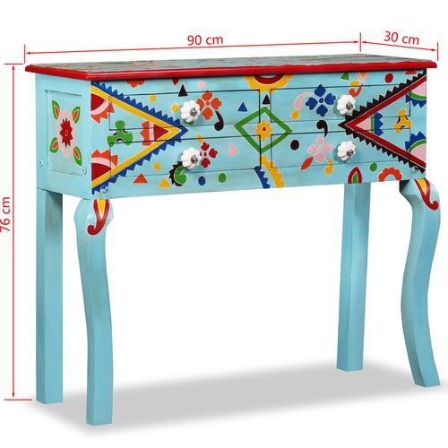 Konzolni Stol Masivno Drvo Manga Plavi Ručno Obojan slika 35