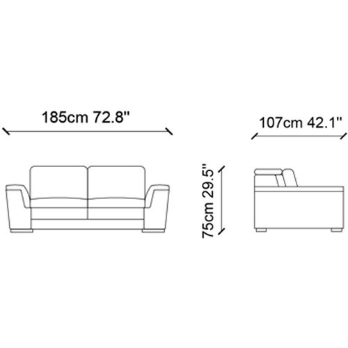 Mardini Grey 2-Seat Sofa slika 3