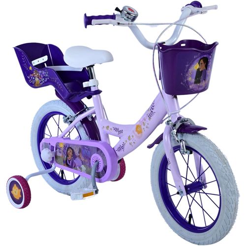 Dječji bicikl Disney Wish 14" s dvije ručne kočnice ljubičasti slika 6