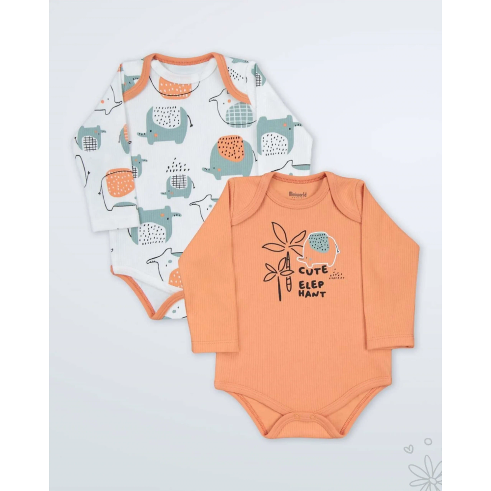 Miniworld Bodi za bebe Slonići, 2kom slika 1