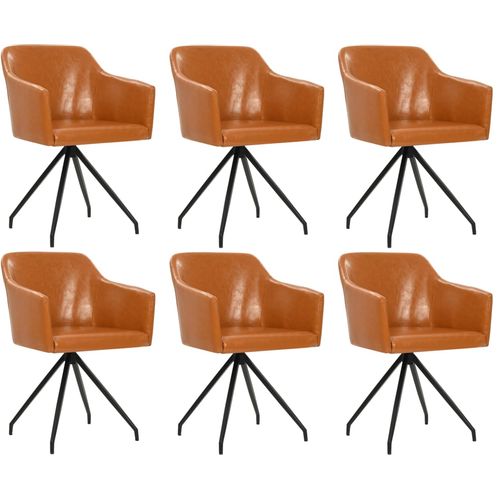 Blagovaonske stolice od umjetne kože okretne 6 kom smeđe slika 33